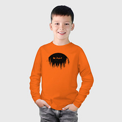 Лонгслив хлопковый детский Black - Санта с оленями, цвет: оранжевый — фото 2