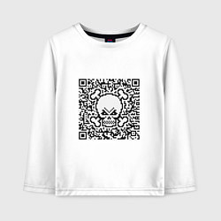 Детский лонгслив QR Skull