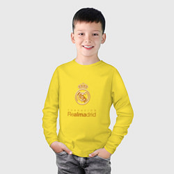 Лонгслив хлопковый детский Real Madrid Logo, цвет: желтый — фото 2