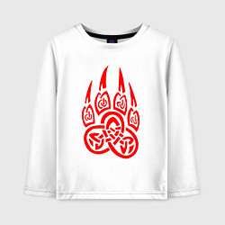 Детский лонгслив ПЕЧАТЬ ВЕЛЕСА КРАСНЫЙ ЛАПА ВОЛКА