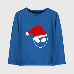 Лонгслив хлопковый детский Alien Santa Claus, цвет: синий