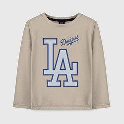 Лонгслив хлопковый детский Los Angeles Dodgers - baseball team, цвет: миндальный