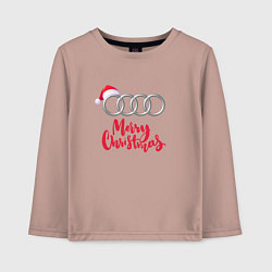 Лонгслив хлопковый детский AUDI MERRY CHRISTMAS, цвет: пыльно-розовый