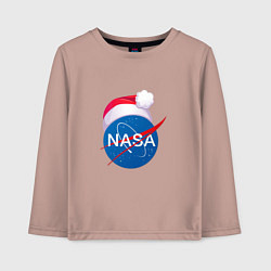 Лонгслив хлопковый детский NASA NEW YEAR 2022, цвет: пыльно-розовый
