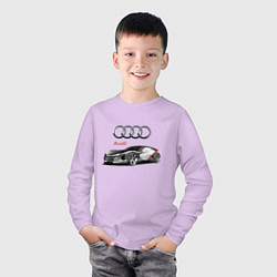 Лонгслив хлопковый детский Ауди - автоспорт концепт эскиз, цвет: лаванда — фото 2