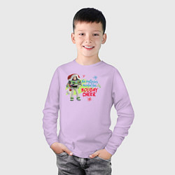 Лонгслив хлопковый детский Buzz Holiday Cheer, цвет: лаванда — фото 2