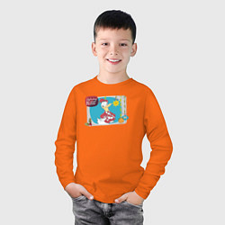 Лонгслив хлопковый детский Donald Duck Holiday, цвет: оранжевый — фото 2