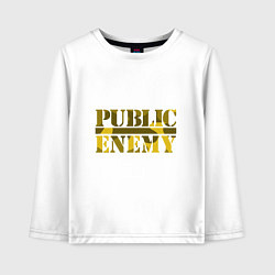 Лонгслив хлопковый детский Public Enemy Rap, цвет: белый