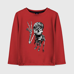 Лонгслив хлопковый детский Skeleton dude, цвет: красный