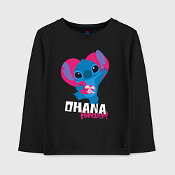 Лонгслив хлопковый детский Ohana forever, цвет: черный