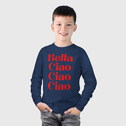 Лонгслив хлопковый детский Bella Ciao Бумажный Дом, цвет: тёмно-синий — фото 2