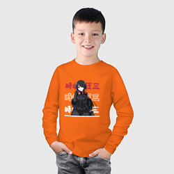 Лонгслив хлопковый детский Рандеву с жизнью Date A Live, Куруми Токисаки Kuru, цвет: оранжевый — фото 2