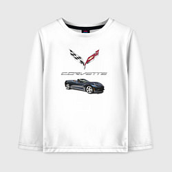 Лонгслив хлопковый детский Chevrolet Corvette, цвет: белый