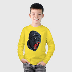 Лонгслив хлопковый детский Scream gorilla, цвет: желтый — фото 2