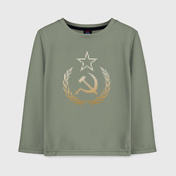 Детский лонгслив Символы СССР стиль полутон