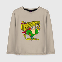 Лонгслив хлопковый детский Boogermаn, цвет: миндальный