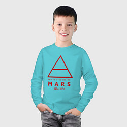 Лонгслив хлопковый детский 30 Seconds to Mars рок, цвет: бирюзовый — фото 2