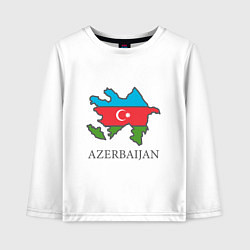 Лонгслив хлопковый детский Map Azerbaijan, цвет: белый