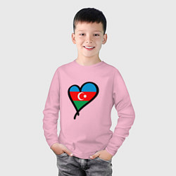 Лонгслив хлопковый детский Azerbaijan Heart, цвет: светло-розовый — фото 2
