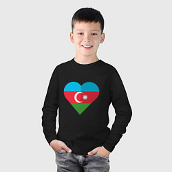 Лонгслив хлопковый детский Сердце Азербайджана, цвет: черный — фото 2