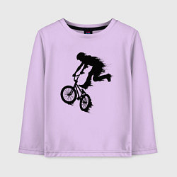 Лонгслив хлопковый детский ВЕЛОСПОРТ BMX Racing ВЕЛОСИПЕДИСТ, цвет: лаванда