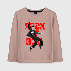 Лонгслив хлопковый детский Rokc n roll king, цвет: пыльно-розовый