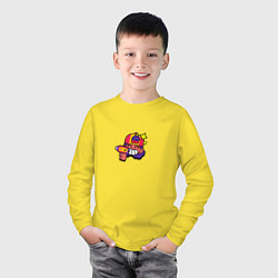 Лонгслив хлопковый детский Особый значок на Мэг Пины Бравл Старс Brawl Stars, цвет: желтый — фото 2