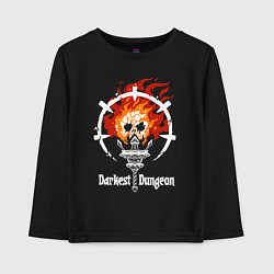 Лонгслив хлопковый детский Darkest Dungeon skull logo, цвет: черный