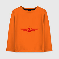Лонгслив хлопковый детский Серп и молот в виде орла, цвет: оранжевый