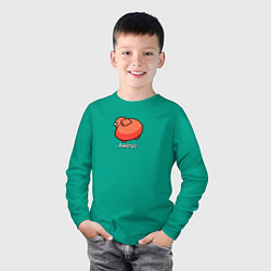 Лонгслив хлопковый детский Бабл Квас Амогус, цвет: зеленый — фото 2