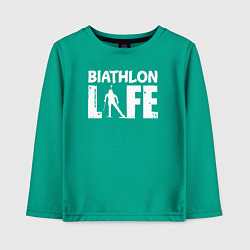 Детский лонгслив Биатлон ЖИЗНЬ