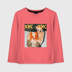 Лонгслив хлопковый детский КИС-КИС Вайб, цвет: коралловый