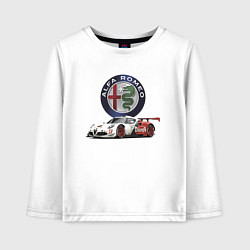 Лонгслив хлопковый детский Alfa Romeo - motorsport, цвет: белый