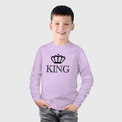 Лонгслив хлопковый детский KING Парные Король, цвет: лаванда — фото 2