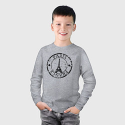 Лонгслив хлопковый детский Париж, Франция, Эйфелева башня, цвет: меланж — фото 2