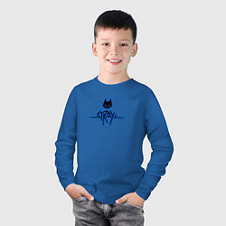 Лонгслив хлопковый детский Бездомный, цвет: синий — фото 2