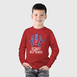 Лонгслив хлопковый детский Detroit Red Wings, Детройт Ред Уингз Маскот, цвет: красный — фото 2