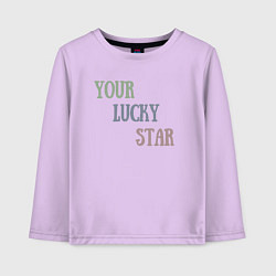 Лонгслив хлопковый детский Your lucky star, цвет: лаванда