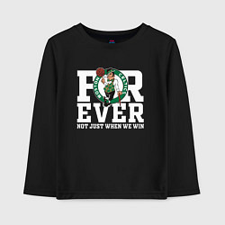 Лонгслив хлопковый детский FOREVER NOT JUST WHEN WE WIN, BOSTON CELTICS, БОСТ, цвет: черный