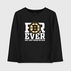 Лонгслив хлопковый детский FOREVER NOT JUST WHEN WE WIN, Boston Bruins, Босто, цвет: черный