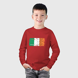 Лонгслив хлопковый детский Флаг Ирландии, цвет: красный — фото 2