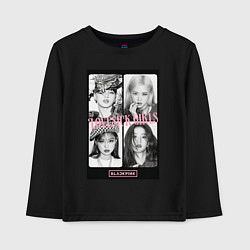 Лонгслив хлопковый детский Blackpink K-pop, цвет: черный