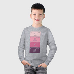 Лонгслив хлопковый детский Любовь это химия, цвет: меланж — фото 2
