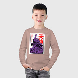 Лонгслив хлопковый детский Евангелион ltd 0001, цвет: пыльно-розовый — фото 2