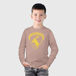 Лонгслив хлопковый детский VOLVO логотип жёлтый, цвет: пыльно-розовый — фото 2