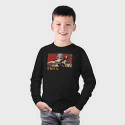 Лонгслив хлопковый детский Ниндзя Тэнген, цвет: черный — фото 2