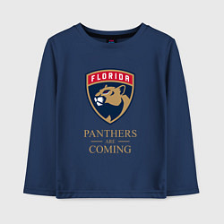 Лонгслив хлопковый детский Panthers are coming Florida Panthers Флорида Панте, цвет: тёмно-синий