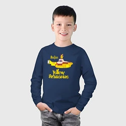 Лонгслив хлопковый детский On a Yellow Submarine, цвет: тёмно-синий — фото 2