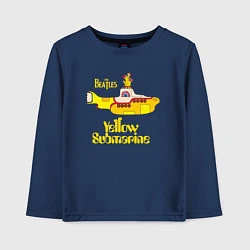 Лонгслив хлопковый детский On a Yellow Submarine, цвет: тёмно-синий