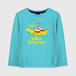 Лонгслив хлопковый детский On a Yellow Submarine, цвет: бирюзовый